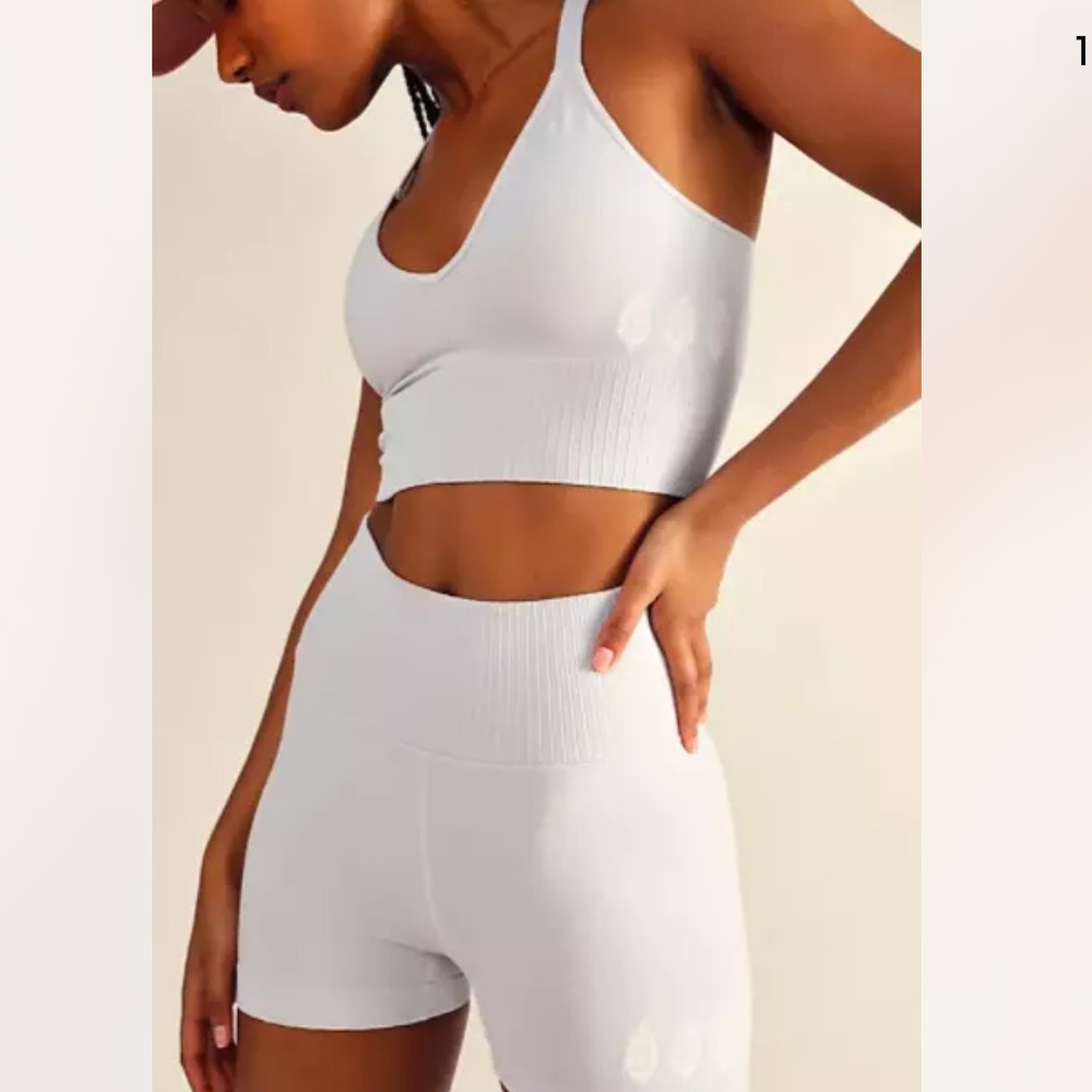 Free People Movement Good Karma Grey Top & Shorts Set